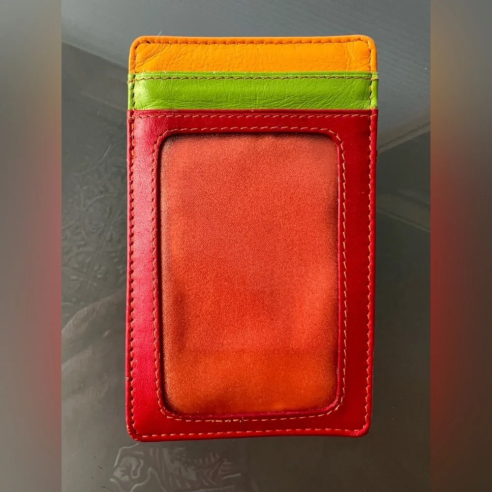 💲💳Leather Credit Card Case Holder Multicolor Red/Orange/Green/Yellow | MyWalit